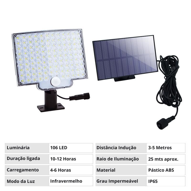 refletor solar led, refletor solar, luz solar, luminária solar led, luminária solar, holofote solar led, holofote solar